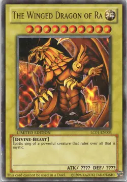 1996 Yugioh Limited Edition THE WINGED DRAGON OF RA RARE HOLO #LC01-EN003 - Image 1