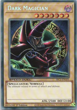1996 YUGIOH 1ST EDITION DARK MAGICIAN RARE HOLO #SBC1-ENG01 - Image 1