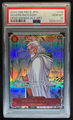 2024 One Piece Two Legends Silvers Rayleigh Manga Alt Art #OP08-118 PSA 10 - Image 1