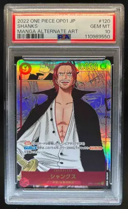 2022 One Piece Romance Dawn JP Shanks Alternate Art Manga #OP01-120 PSA 10 - Image 1