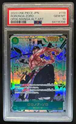 2024 One Piece Wings of The Captain Roronoa Zoro Manga Alt Art #OP06-118 PSA 10 - Image 1