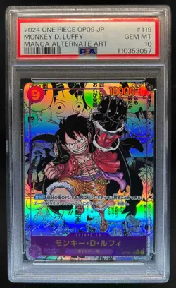 2024 One Piece Monkey D. Luffy Manga Alt Art VAR #OP09-119c PSA 10 - Image 1
