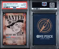 2025 ONE PIECE OP13-CARRYING ON HIS WILL WANTED ALTERNATE ART #120 SABO PSA 10 - Image 3