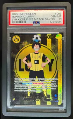 2025 One Piece Monkey D. Luffy BVB Match Day #ST13-003 PSA 10 - Image 1