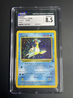 CGC 8.5 Lapras 1999 Fossil 10/62 Holo Pokemon Card - Image 1
