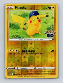 Pikachu 028 2022 Pokemon Pokemon Go Reverse Holo Rare Card NM+ - Image 1