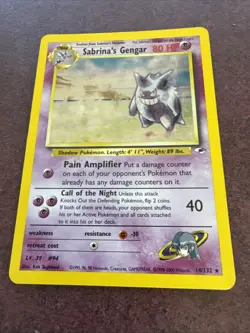 Pokemon TCG Sabrina's Gengar Holo Rare Card 14/132 Gym Heroes - Image 3