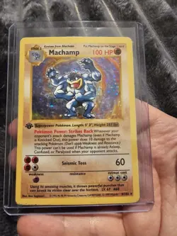 Pokemon Card - Machamp 8/102 Base Set Shadowless 1st Edition - Holo - Image 1