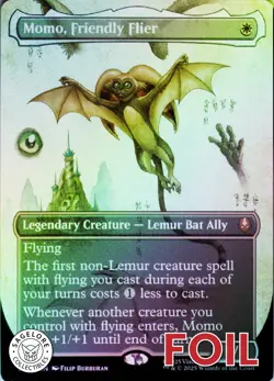 MTG Momo, Friendly Flier (Borderless) (317) | NM Foil | Avatar {TLA} - Image 1