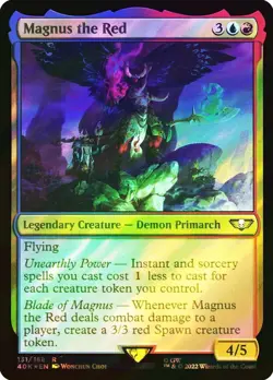 1x SURGE FOIL Magnus the Red #131 (NM) Warhammer 40K Magic MTG - Image 1
