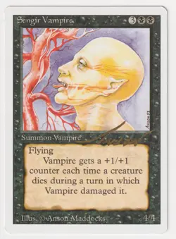 Gold Signed Sengir Vampire NM Revised Artist Anson Maddocks 1994 WOTC MTG Magic! - Image 1