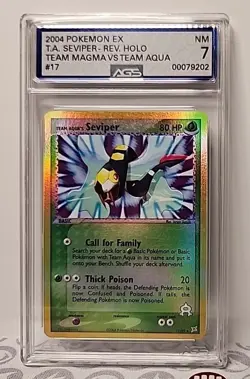 Team Aqua's Seviper 17/95 Reverse Holo Magma VS 2004 Pokemon Card Graded AGS 7 - Image 1