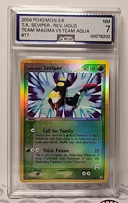 Team Aqua's Seviper 17/95 Reverse Holo Magma VS 2004 Pokemon Card Graded AGS 7 - Image 2