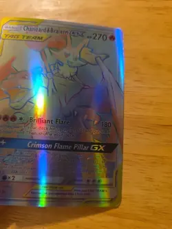 Charizard and Braixen GX Holo Rainbow Rare Pokemon Card 251/236 Tag Team Cosmic - Image 4