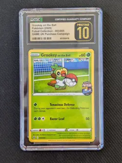 2020 Pokemon Futsal Collection Promo 003/005 Grookey On The Ball CGC Perfect 10 - Image 1