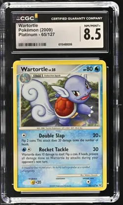 CGC NM/Mint+ 8.5 Pokemon Wartortle 65/127 2009 Platinum - Image 1