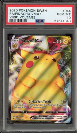 Pokemon Pikachu VMAX Vivid Voltage Full Art #044 PSA 10 Gem Mint - Image 1