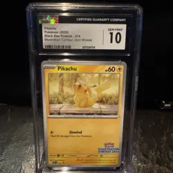 Pikachu Black Star Promo 214 Illustration Contest 2024 Pokemon CGC Gem Mint 10 - Image 1