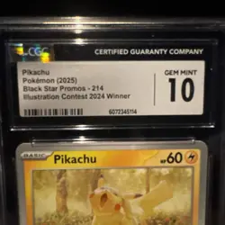 Pikachu Black Star Promo 214 Illustration Contest 2024 Pokemon CGC Gem Mint 10 - Image 2