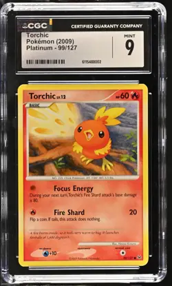 CGC MINT 9 Pokemon Torchic 99/127 2009 Platinum - Image 1