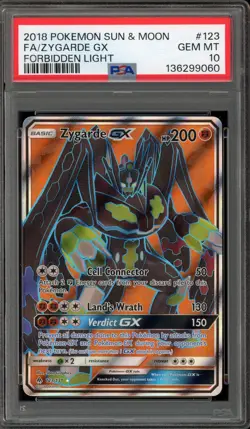 Pokemon Zygarde GX Forbidden Light Full Art #123 PSA 10 Gem Mint - Image 1