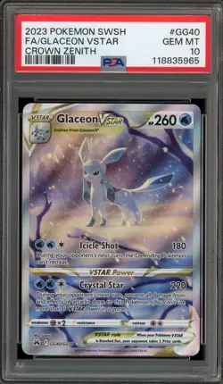 Pokemon Glaceon VSTAR Crown Zenith Galarian Gallery Full Art #GG40 PSA 10 - Image 1