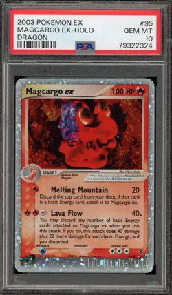Pokemon Magcargo ex EX Dragon Holo Ultra Rare #95 PSA 10 Gem Mint - Image 1