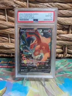Charizard V - 154/172 PSA 10 Brilliant Stars Alternate Art Pokemon - GEM MT - Image 1