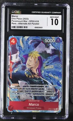 MARCO OP02-018 CGC 10 PARAMOUNT WAR ALT ART 2023 ONE PIECE GRADED - Image 1
