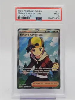 ETHAN'S ADVENTURE 2025 POKEMON DESTINED RIVALS ULTRA RARE 221/182 PSA 9 Q0004 - Image 1