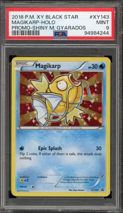 Pokemon Magikarp Shiny M Gyarados Black Star Holo Promo XY143 PSA 9 Mint - Image 1