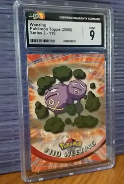 Weezing #110 Topps 2000 Pokemon Series 2 Blue Label Graded CGC Mint 9 Slab - Image 3