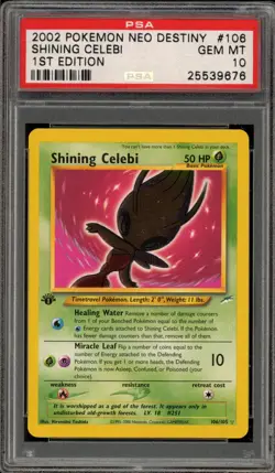 Pokemon Shining Celebi Neo Destiny 1st Edition Holo Secret Rare #106 PSA 10 - Image 1