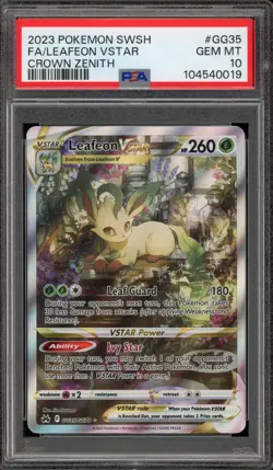 Pokemon Leafeon VSTAR Crown Zenith Galarian Gallery Full Art #GG35 PSA 10 - Image 1