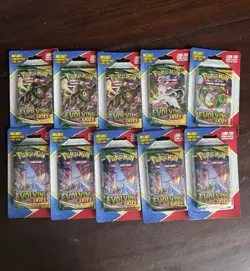 Pokemon TCG Sword & Shield Evolving Skies Blister 1 Pack + 1 Foil - LOT OF 10 - Image 1
