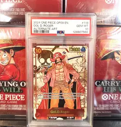 2024 ONE PIECE OP09-EMPERORS IN THE NEW WORLD #118 GOL D. ROGER ALT ART PSA 10 - Image 1