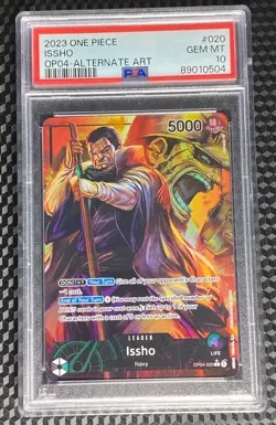 Issho OP04-020 PSA 10 English Alt Art Leader Kingdoms of Intrigue One Piece GEM - Image 1