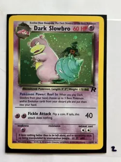 Dark Slowbro 12/82 Swirl Unlimited Holo Rare Team Rocket Pokemon Card TCG #V2 - Image 1