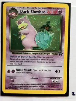 Dark Slowbro 12/82 Swirl Unlimited Holo Rare Team Rocket Pokemon Card TCG #V2 - Image 2