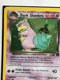 Dark Slowbro 12/82 Swirl Unlimited Holo Rare Team Rocket Pokemon Card TCG #V2 - Image 3