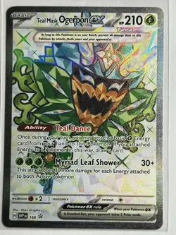 Teal Mask Ogerpon ex Ultra Rare Scarlet & Violet Promo Cards 166 Pokemon card NM - Image 1