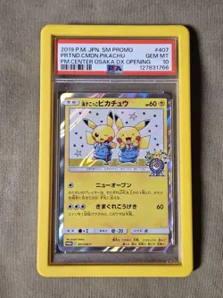 psa 10 pretend comedian pikachu #407/sm-p Promo Osaka DX Pokemon Card Japanese - Image 1