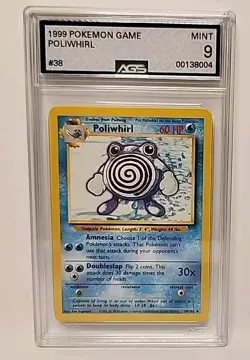 AGS 9 Poliwhirl 38/102 Base Set 1999 WOTC Pokemon Card Graded AGS Mint 9 - Image 1