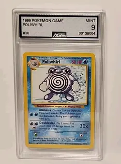 AGS 9 Poliwhirl 38/102 Base Set 1999 WOTC Pokemon Card Graded AGS Mint 9 - Image 2