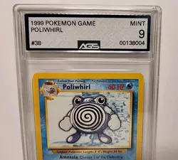 AGS 9 Poliwhirl 38/102 Base Set 1999 WOTC Pokemon Card Graded AGS Mint 9 - Image 3
