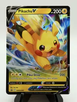 Pikachu V SWSH285 Sword & Shield Promo Cards Holo Pokemon Card TCG - Image 1