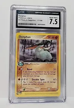 Donphan 17/109 EX Ruby & Sapphire 2003 Pokemon Card Graded CGC Near Mint 7.5 - Image 2