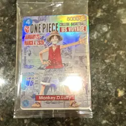 Bandai Namco Monkey.D.Luffy Promo Holo Card One Piece CCG College Basketball US. - Image 1