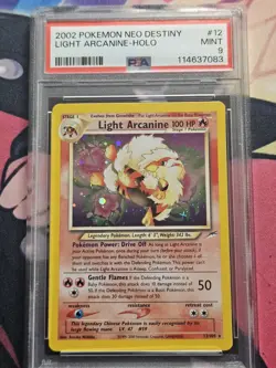 Pokemon Neo Destiny Holo Card Light Arcanine 12/105 PSA 9 Mint 2002 - Image 1
