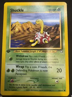 Shuckle 72/111 -1st Edition- Neo Genesis Pokemon Card NM - Image 1